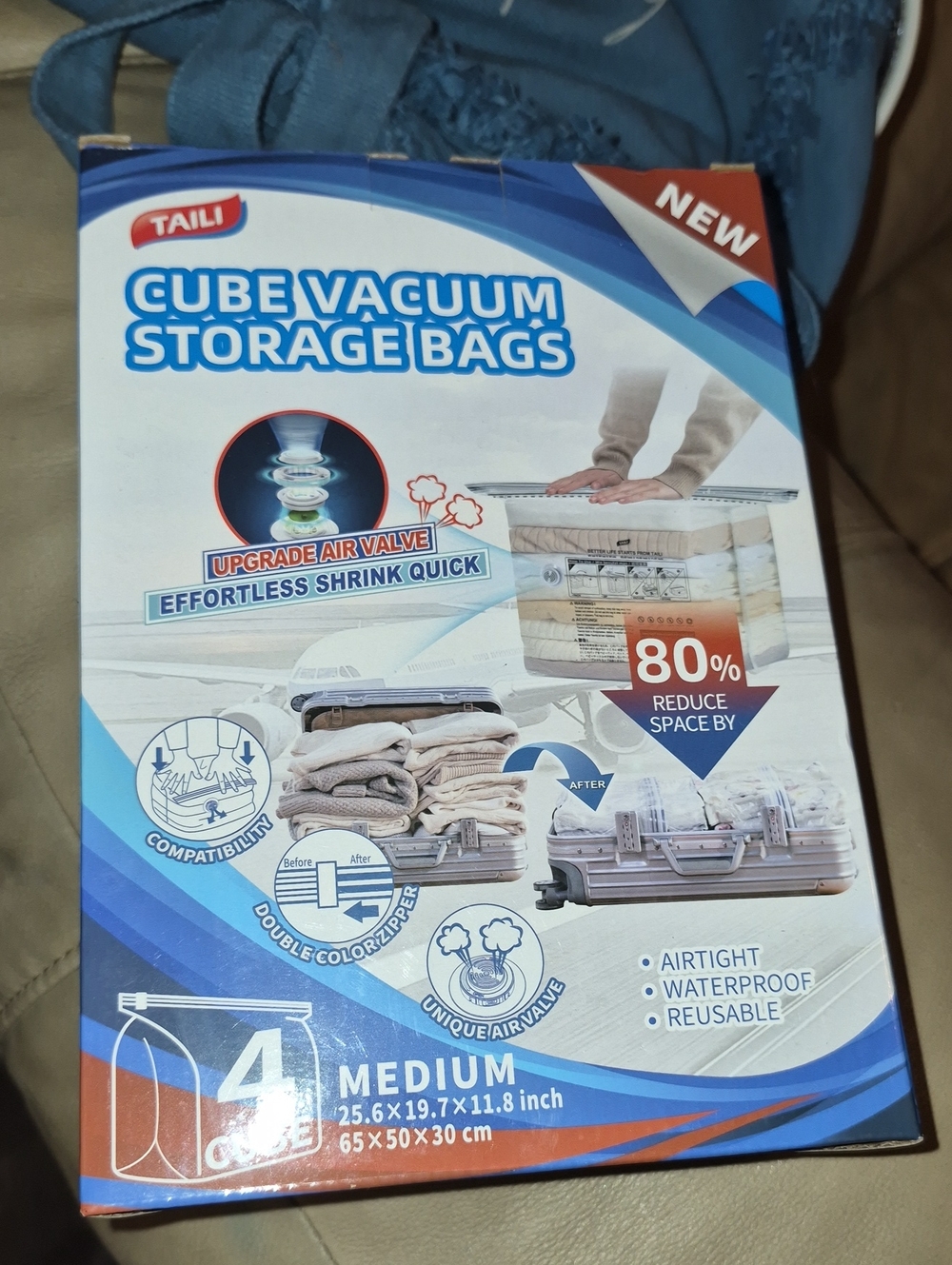 Cube Vacuum Storage Bags - Medium 4-Pack New